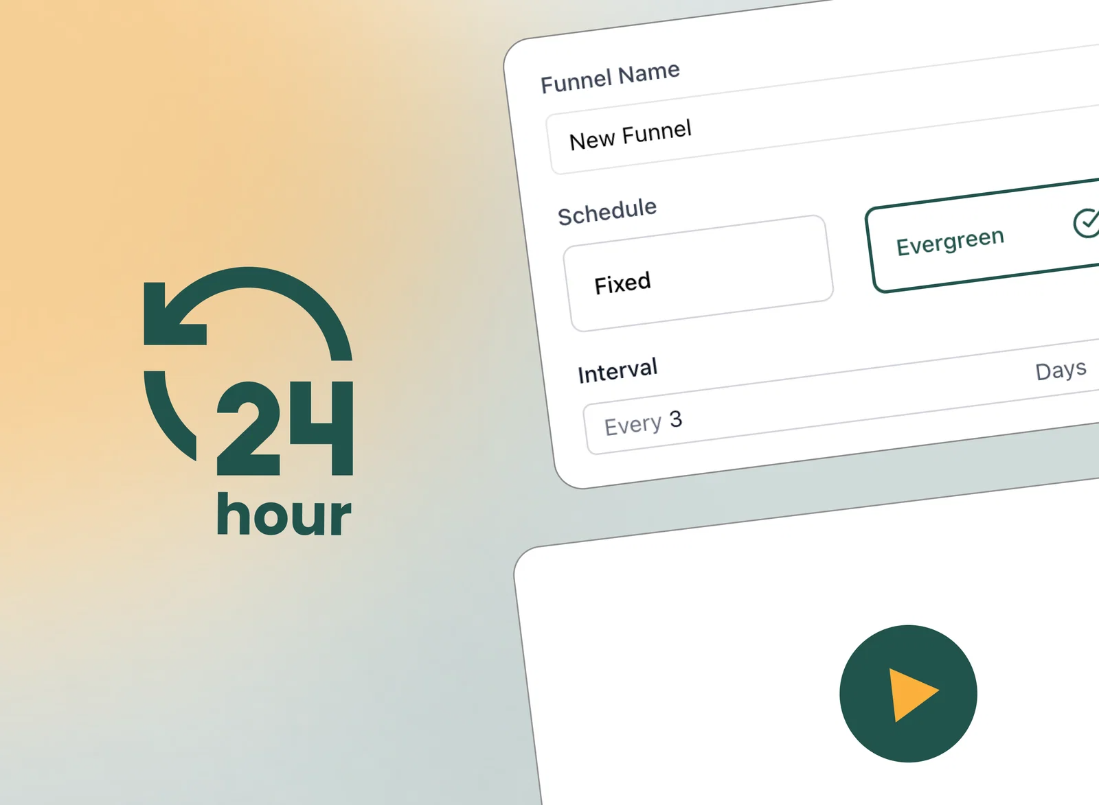 Unfold Video evergreen funnel unlock schedule settings during our review testing