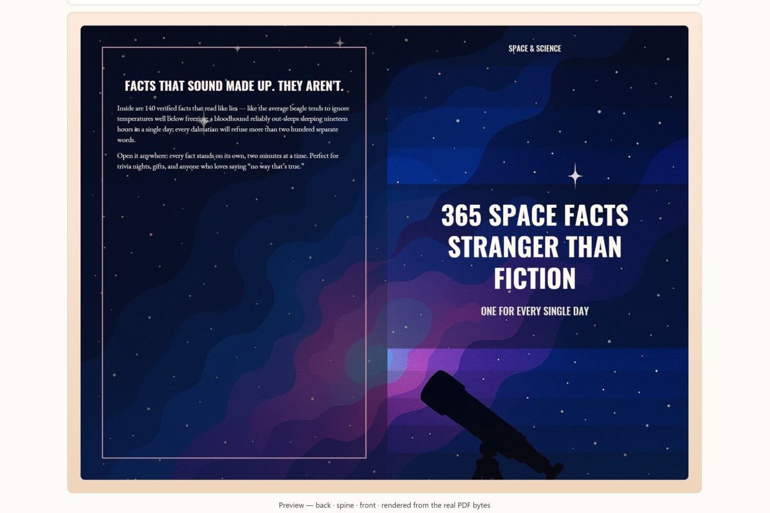 Fact Book Studio review step 3 cover builder screen