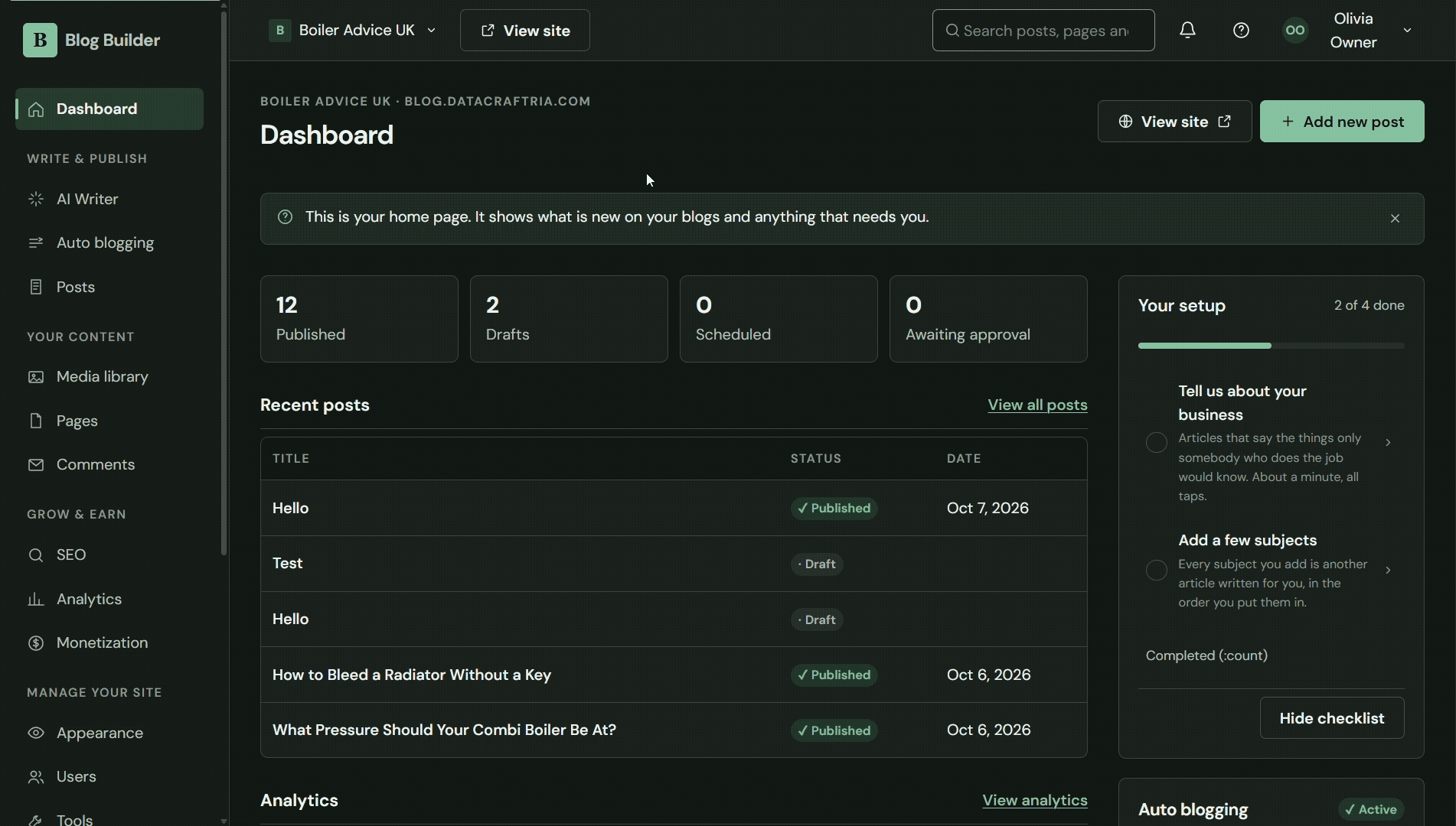 AI BlogBuilder recording supplied in the official launch material