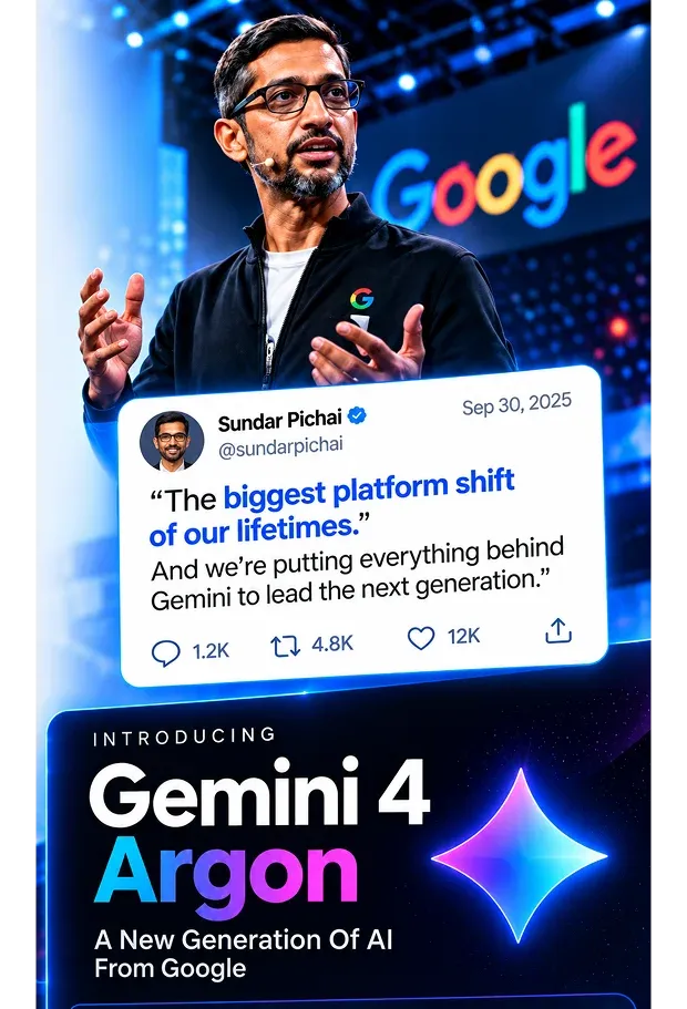 Launch graphic illustrating the vendor's narrative about the race between competing AI models