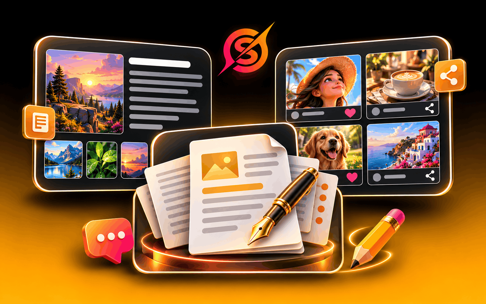 Premium content creation studio graphic supplied with the review materials