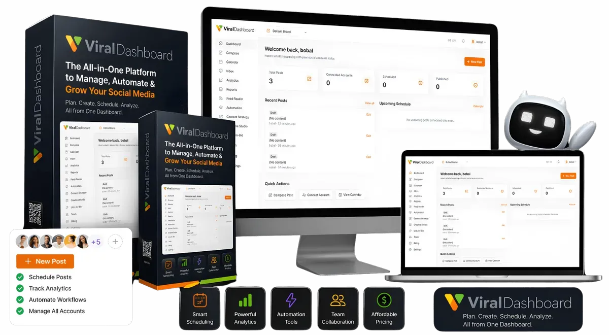 ViralDashboard Review - All-In-One AI Social Media Command Center across 20 platforms