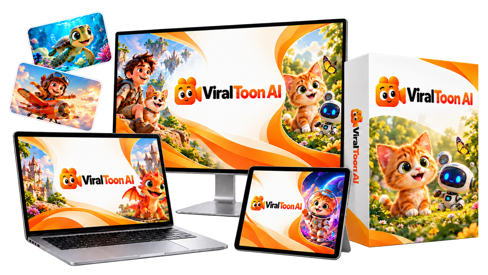 ViralToon AI launch artwork for the browser-based cartoon video app