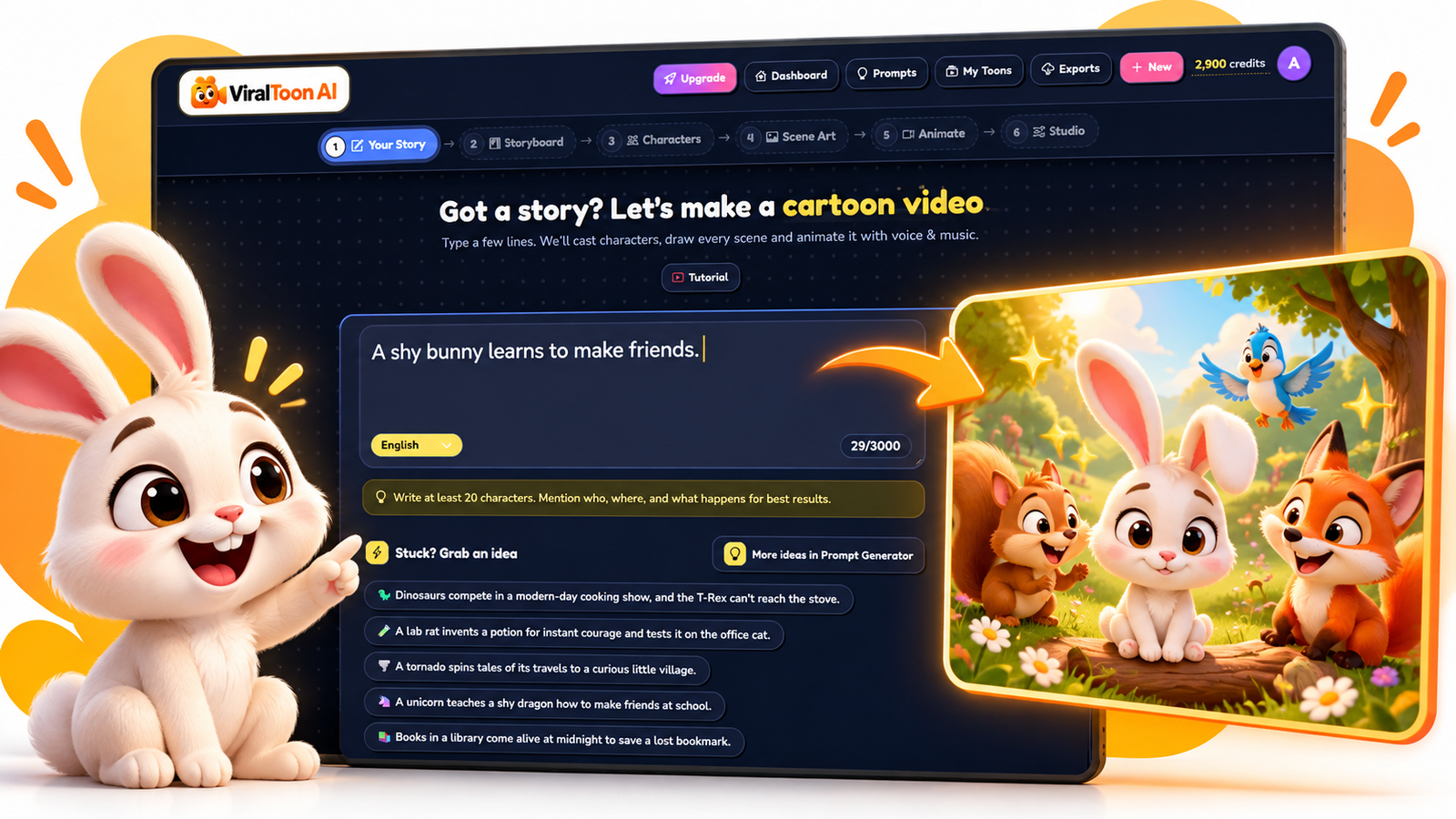 ViralToon AI one-click cartoon generator feature graphic