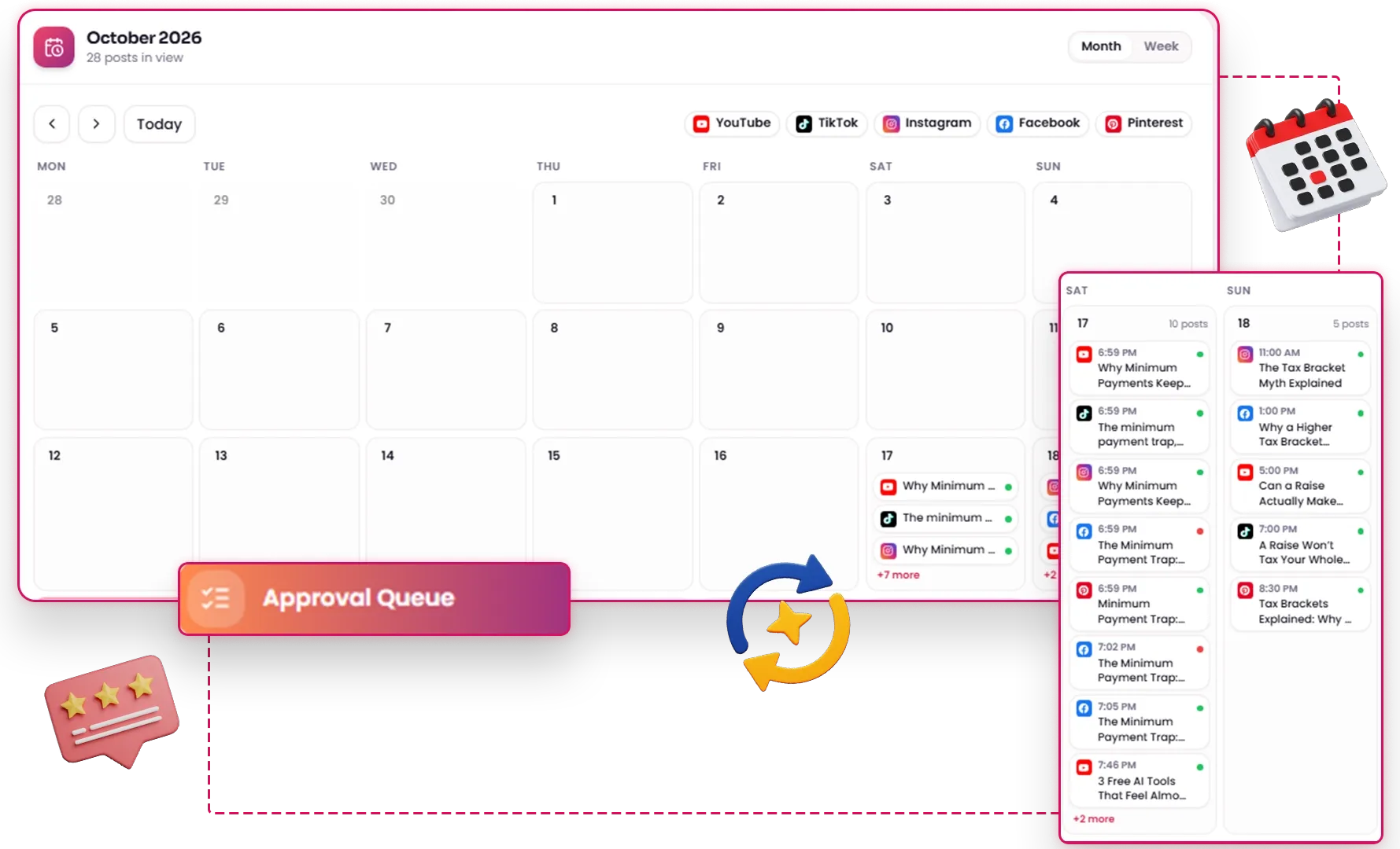 Faceless Empire AI Approval Queue and Content Control Calendar